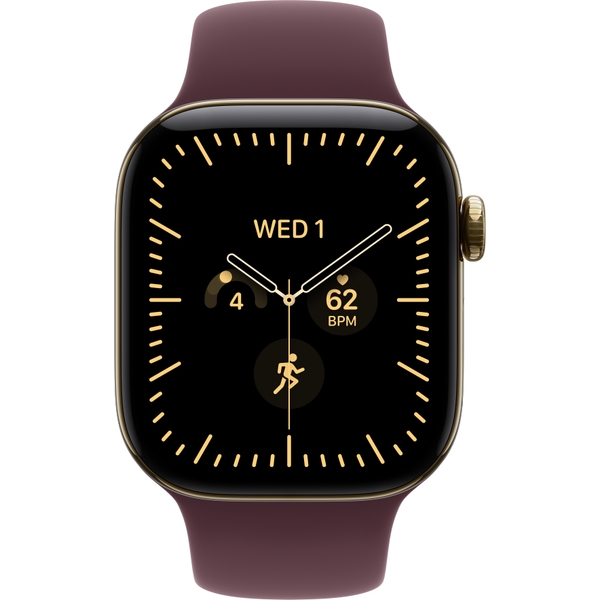 Apple Watch Series 12 (42 mm) - Titanium "Radiant Gold" + Sport Band "Burgundy"
