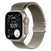 Apple Watch Ultra 3 49mm Natural Titanium Case, Milanese Loop (Natural Titanium) M