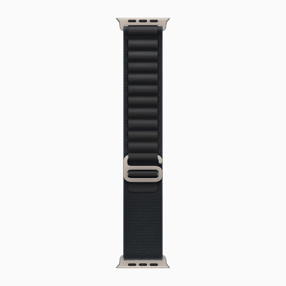 Apple Watch Ultra 3 49mm Natural Titanium Case, Alpine Loop (Black)