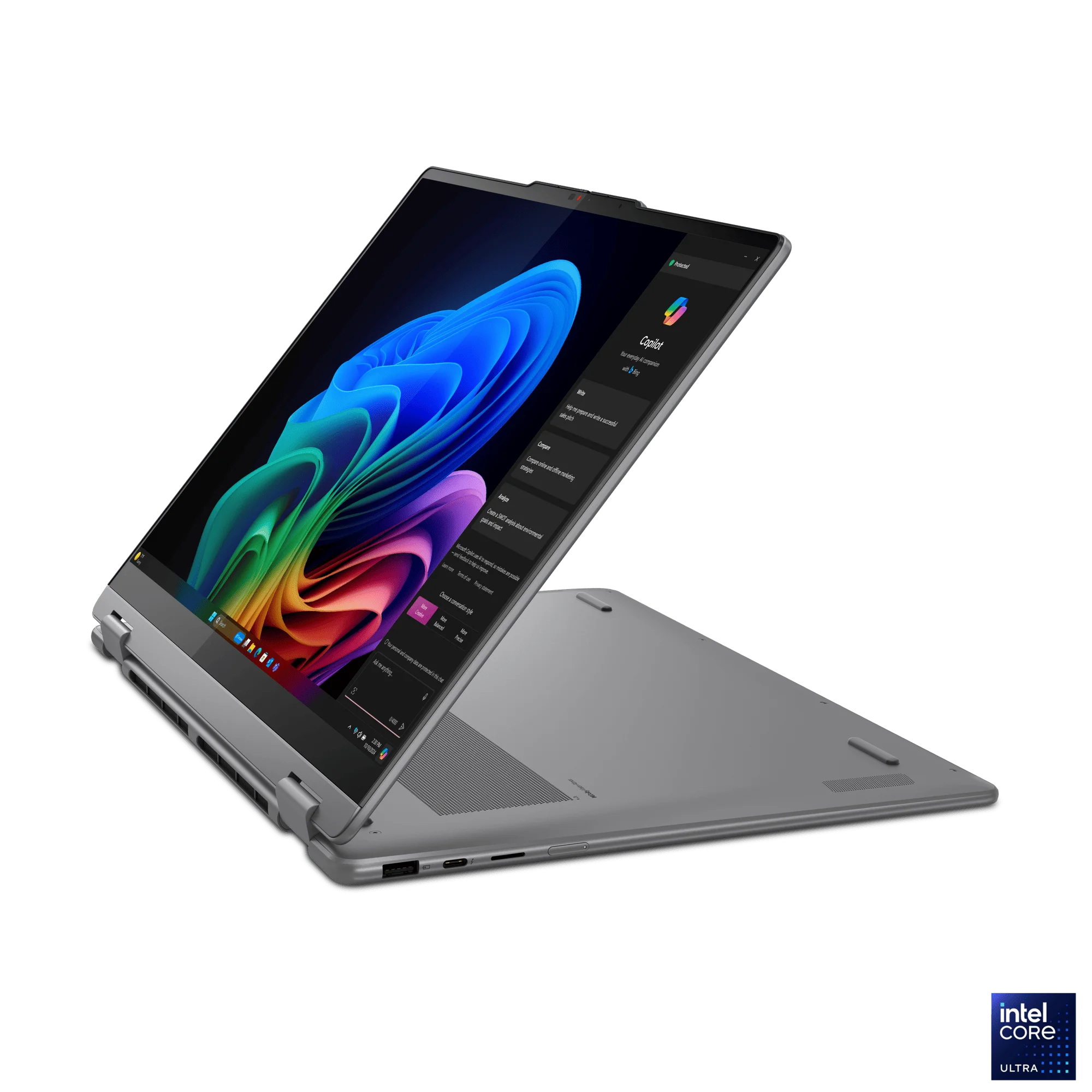 Ноутбук Lenovo Yoga 7i 2-in-1 16IPH11 83TE0002US Aura Edition (Intel Ultra 7 355 4700MHz/24Gb/1024Gb SSD/16"/1920x1200/OLED/Touch/Intel Iris Xe Graphics/Wi-Fi/Bluetooth/Windows 11 Home) Серый