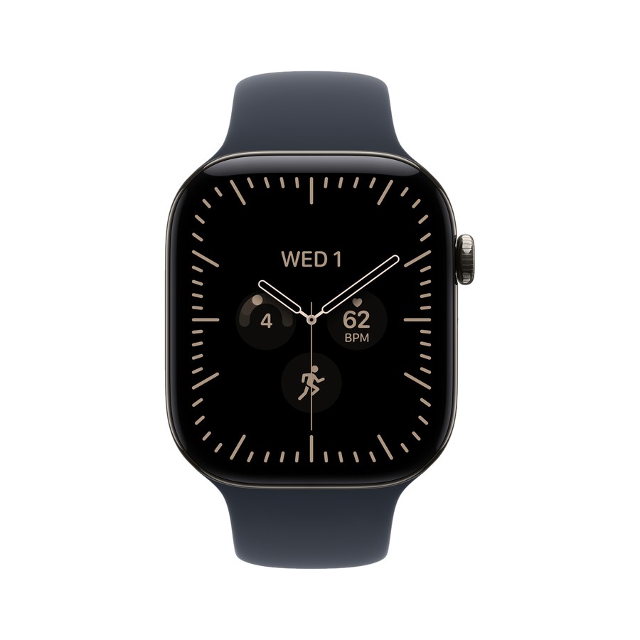 Apple Watch Series 12 (46 mm) - Titanium "Natural" + Sport Band "Navy Blue"