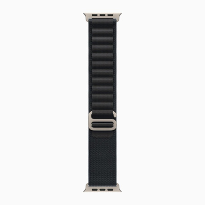 Apple Watch Ultra 3 49mm Natural Titanium Case, Alpine Loop (Black)