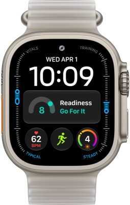 Apple Watch Ultra 4 (49 mm) - Titanium "Natural" + Ocean Band "Translucent Gray"