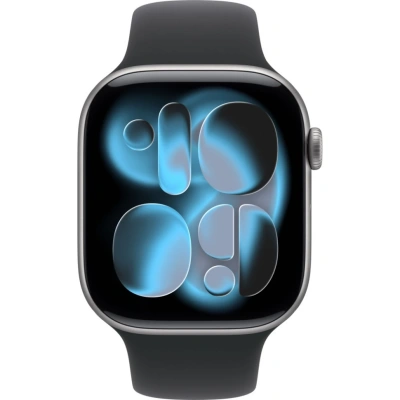 Apple Watch Series 11, 46 mm, Space Gray Aluminium Black Sport Band SM/ML