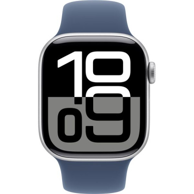 Apple Watch Series 10 GPS 42mm Silver Aluminum S/M/L Denim Sport Band