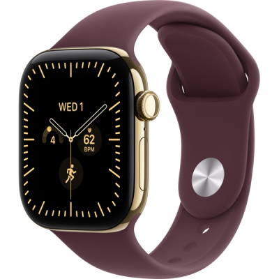 Apple Watch Series 12 (42 mm) - Titanium "Radiant Gold" + Sport Band "Burgundy"