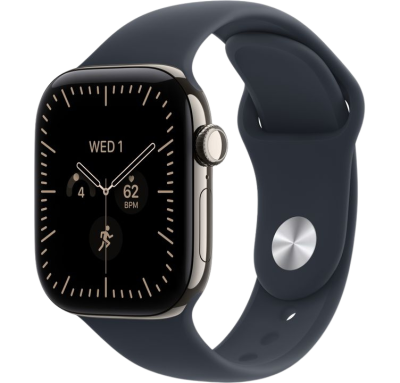 Apple Watch Series 12 (46 mm) - Titanium "Natural" + Sport Band "Navy Blue"