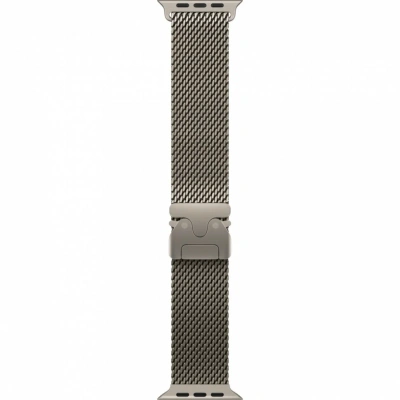 Apple Watch Ultra 3 49mm Natural Titanium Case, Milanese Loop (Natural Titanium) M