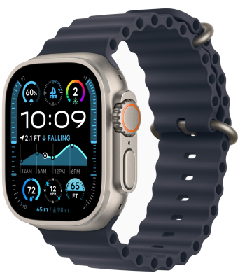 Watch Ultra 2 49mm (2024) Natural TI Navy Ocean Band