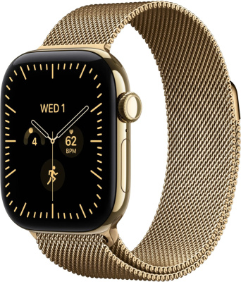 Apple Watch Series 12 (46 mm) - Titanium "Radiant Gold" + Milanese Loop "Radiant Gold"