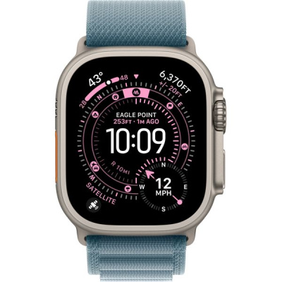 Apple Watch Ultra 3, 49mm, Natural Titanium, Alpine Loop Light Blue